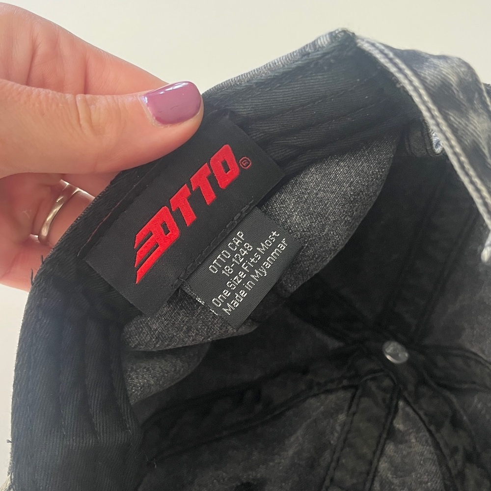 OTTO Black Denim Cap with Embroidered Logo - Picture 5 of 6